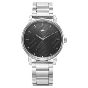 Fastrack Stunners Quartz Analog Black Dial Silver Metal Strap Watch for Guys – 3278SM05