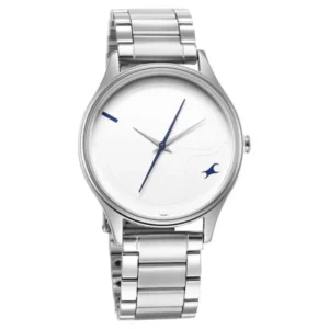 Fastrack Stunners Quartz Analog Silver Dial Silver Metal Strap Watch for Guys – 3290SM01