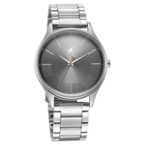 Fastrack Stunners Quartz Analog Grey Dial Silver Metal Strap Watch for Guys – 3291SM01
