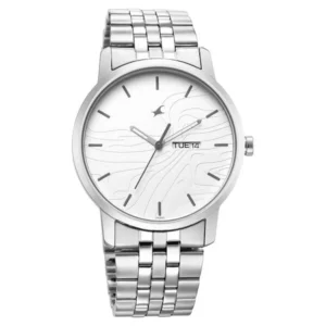 Fastrack Urban Camo Quartz Analog White Dial Silver Metal Strap Watch for Guys – 3295SM01