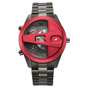 Fastrack Overdrive Chronograph Micromotor Grey Dial Grey Stainless Steel Strap Watch for Guys – 3331KM01