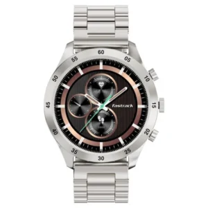 Fastrack Magnus FX2 Unisex Smart Watch with Silver Metal Strap – 38127SM01