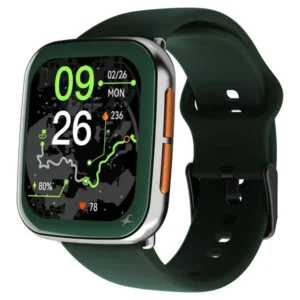Fastrack Navstar Smartwatch 1.85" AMOLED Display Green Silicone Strap for Unisex – 38188PP03K