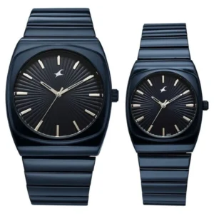 Fastrack MixMatched Quartz Analog Multicoloured Dial Two-Toned Stainless Steel Strap Couple Watch – 3819268060QM01