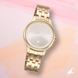 Fastrack Stunners Quartz Analog Rose Gold Dial Rose Gold Metal Strap Watch for Girls – 6248WM01