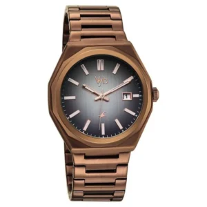 Vyb Orion by Fastrack Quartz Analog Grey Dial Brown Stainless Steel Strap Watch for Guys – FV30051QM01W