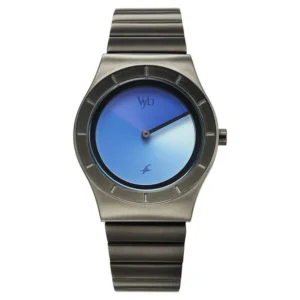 Vyb Arcane by Fastrack Quartz Analog Blue Dial Grey Stainless Steel Strap Watch for Guys – FV30056QM01W