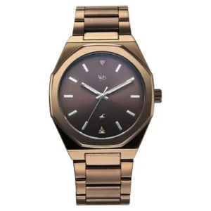 Vyb Nimbus by Fastrack Quartz Analog Brown Dial Brown Stainless Steel Strap Watch for Guys – FV30057QM02W