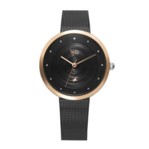 VYB Manifester by Fastrack Quartz Analog Black Dial Black Stainless Steel Strap Watch for Girls – FV60006KM01W