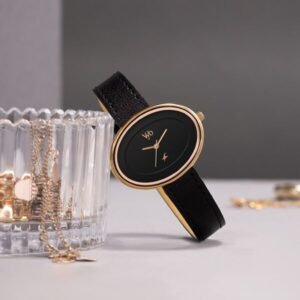 VYB Mirage by Fastrack Quartz Analog Black Dial Black Split Leather Strap Watch for Girls – FV60103WL01W