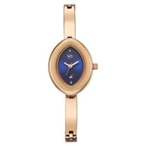 Vyb Luna by Fastrack Quartz Analog Blue Dial Rose Gold Metal Strap Watch for Girls – FV60143WM02W